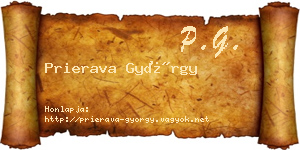 Prierava György névjegykártya